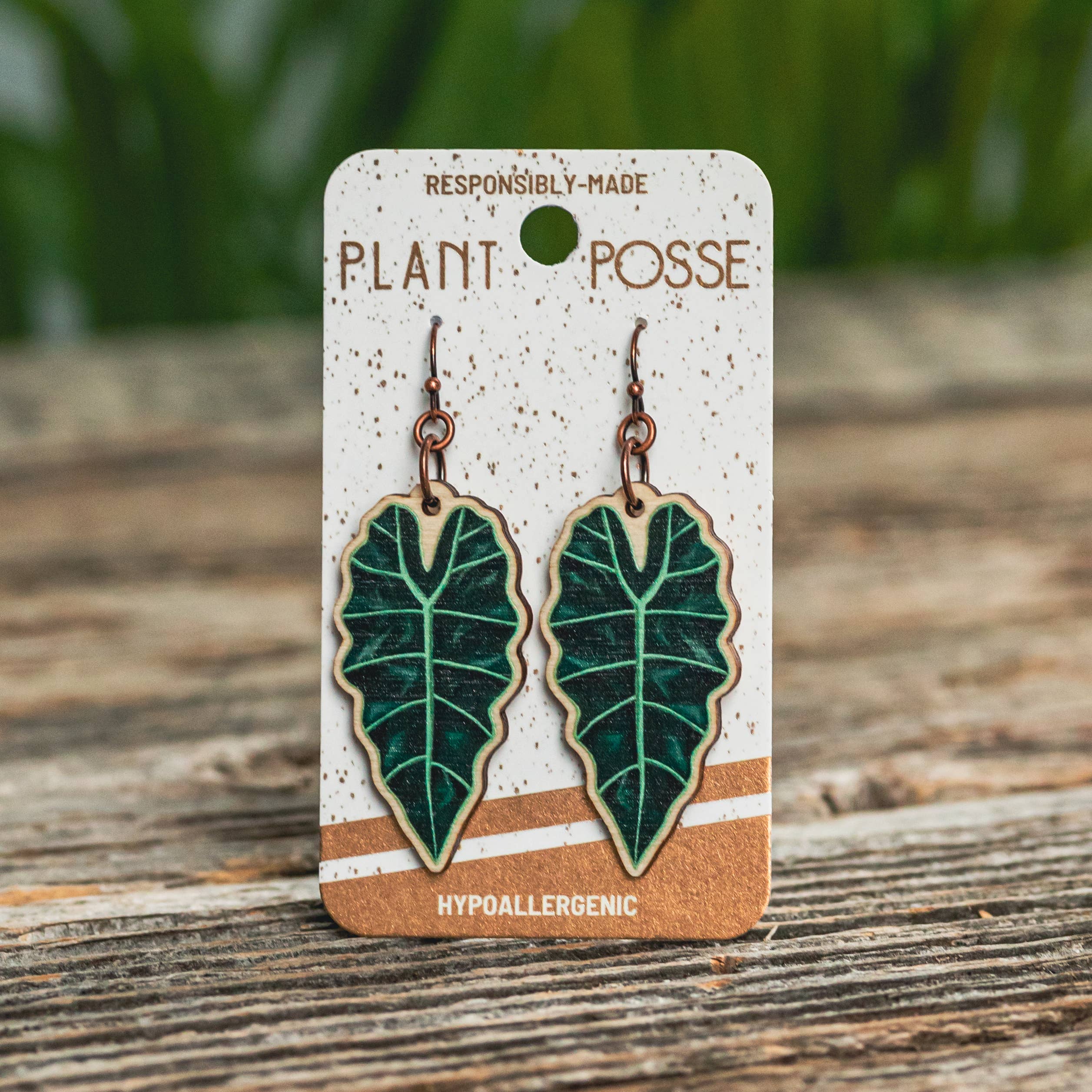 Plant Posse - Venta al por mayor Pendientes colgantes - Pendientes colgantes con planta de máscara africana