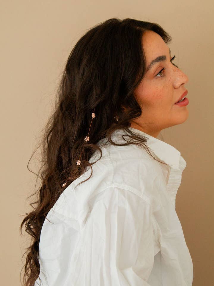 Crystal Flower Hair Chain for wholesale by Shop Andi