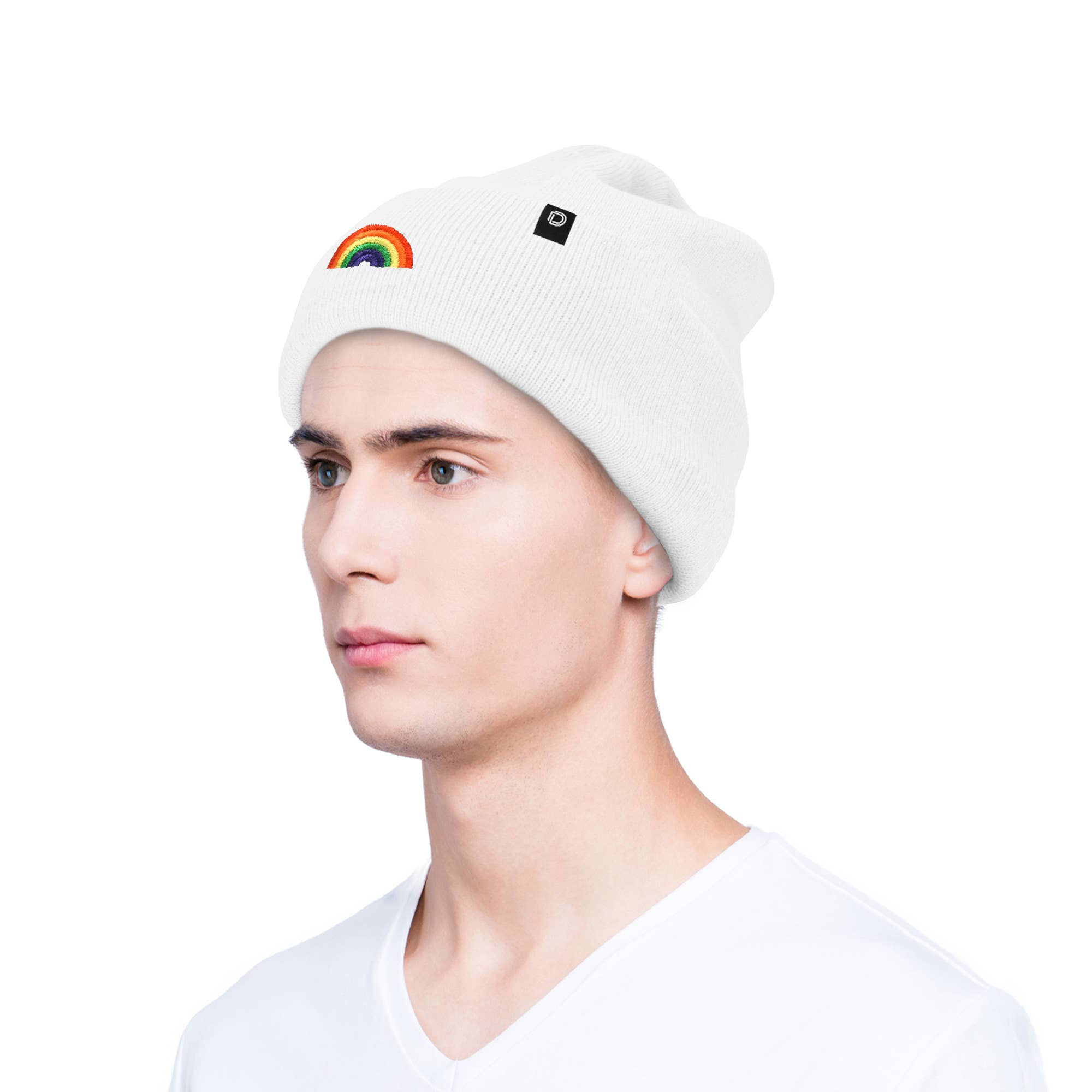 Dalix - Wholesale Beanie - Women's - Dalix Embroidered Rainbow Beanie Cap Cuffed Knit Hat Women80