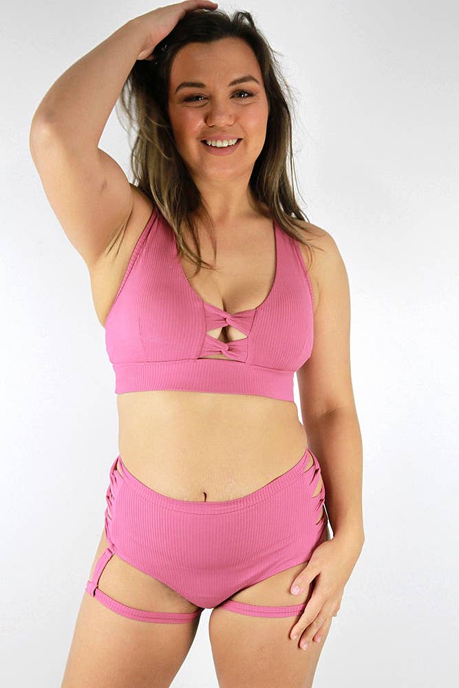 Sasha Mid Waist Garter Short - Dusty Pink  for wholesale on Faire2