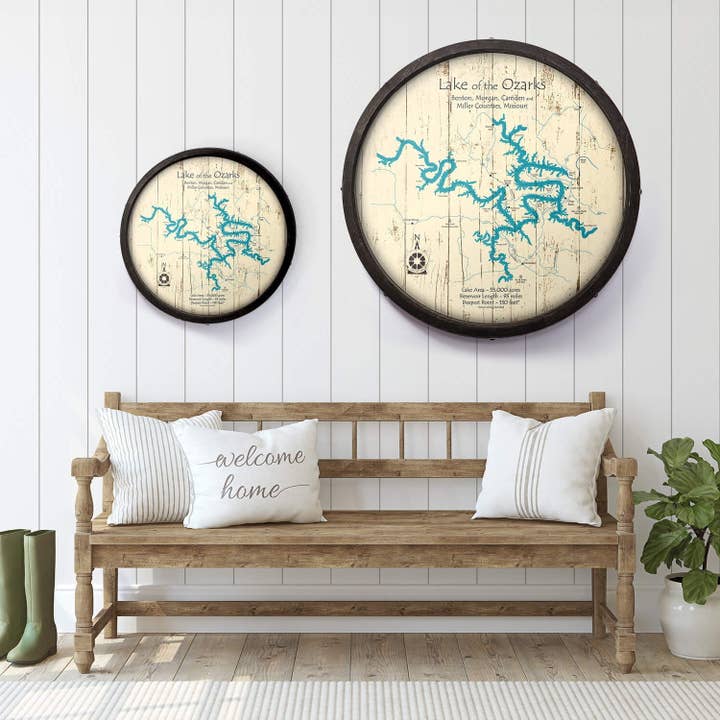 Old Wood Signs – Großhandel Schilder – Lake of the Ozarks, Missouri auf einem Fassende1