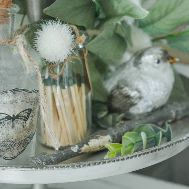 Bluebird Nest Boutique - Wholesale Ornament - Chippy Charcoal Spindle- Large 9"1