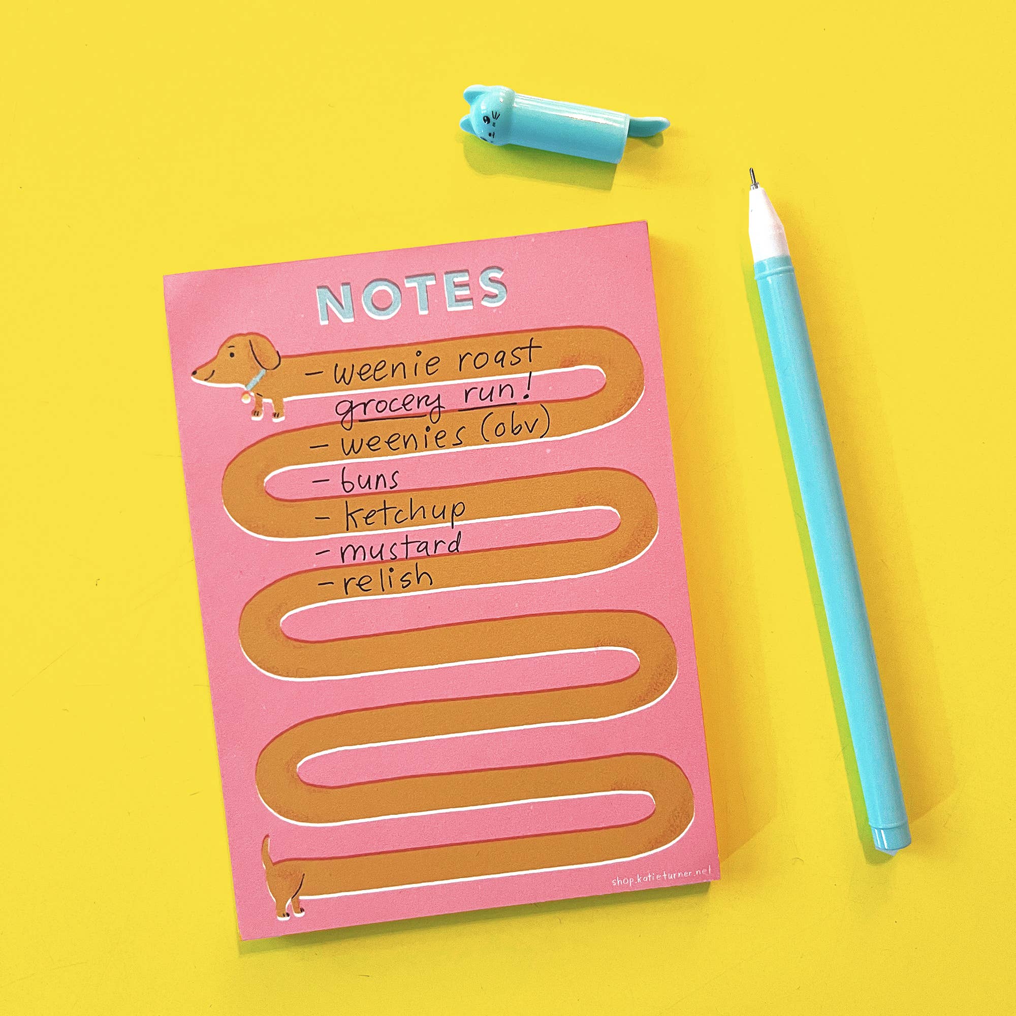 Katie Turner Illustration - Wholesale Notepad - Weenie Dog Notepad1