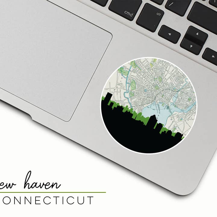 Paperfinch Design - Vendita all'ingrosso Adesivo - Adesivo skyline della città del Connecticut | Più città