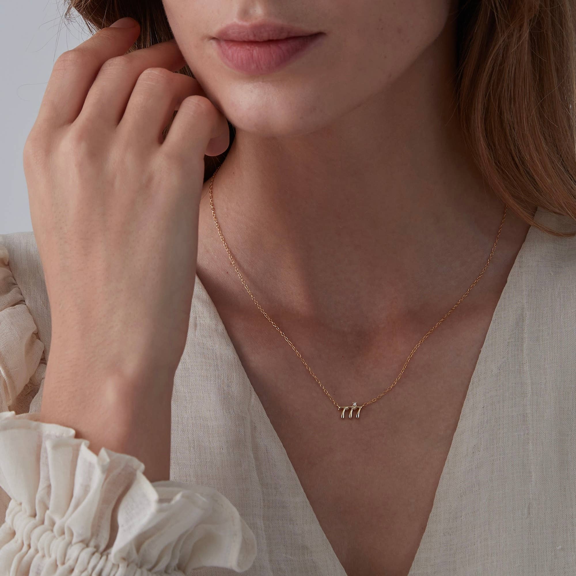 Perimade & Co. LLC - Wholesale Pendant/Charm Necklace - Dainty Angel Number Charm Necklace in 925 Sterling Silver1