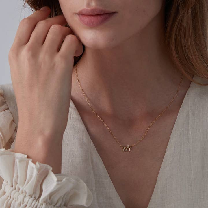 Perimade & Co. LLC - Wholesale Pendant/charm necklace - Dainty Angel Number Charm Necklace in 925 Sterling Silver1