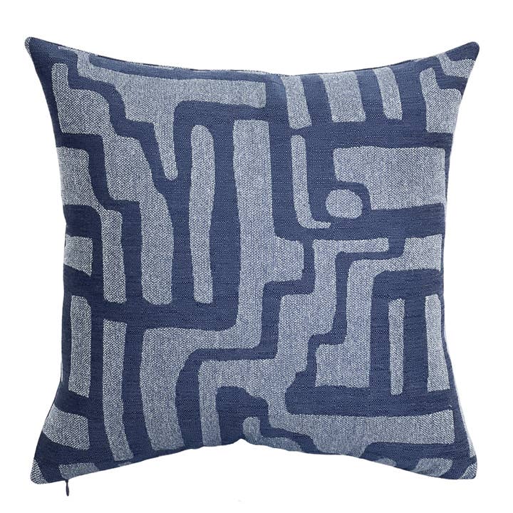 Sunbrella® Escher Outdoor Pillow in Indigo for wholesale by Something Extra