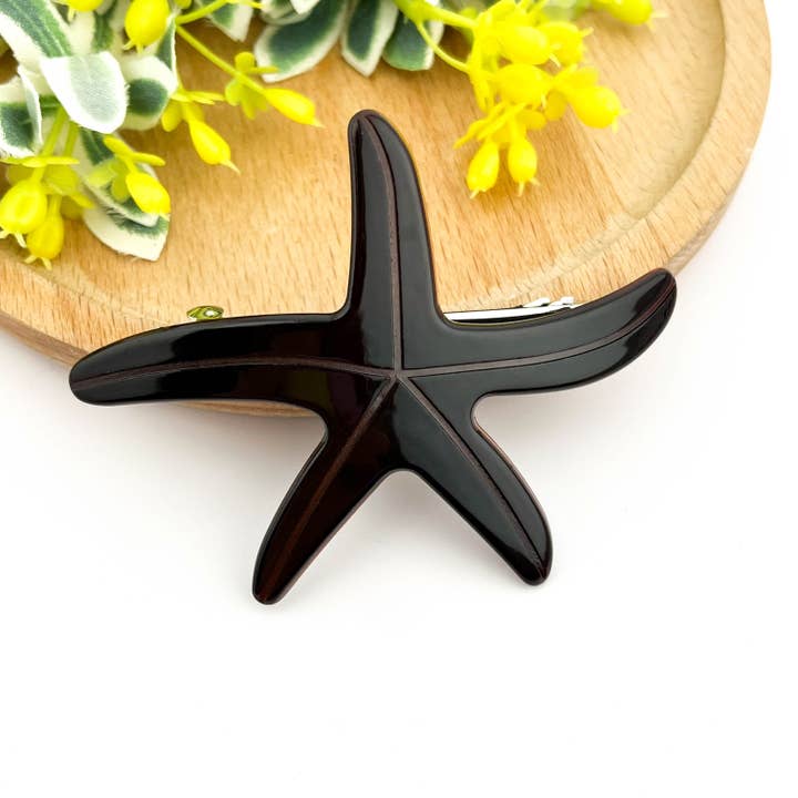 TheDivaSoap - Wholesale Hair Clip - Women's - Acetate Starfish Hair Clip, Ocean-Inspired Side Clip