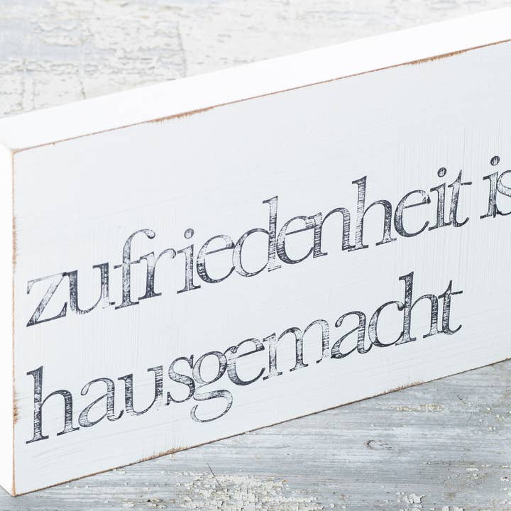 15x25cm Textplatte Wandbild "zufriedenheit" für den Großhandel von IOPLA