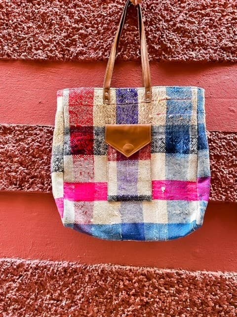 Handmade Moroccan Shopper - blue for wholesale by NOMAD BY LIV