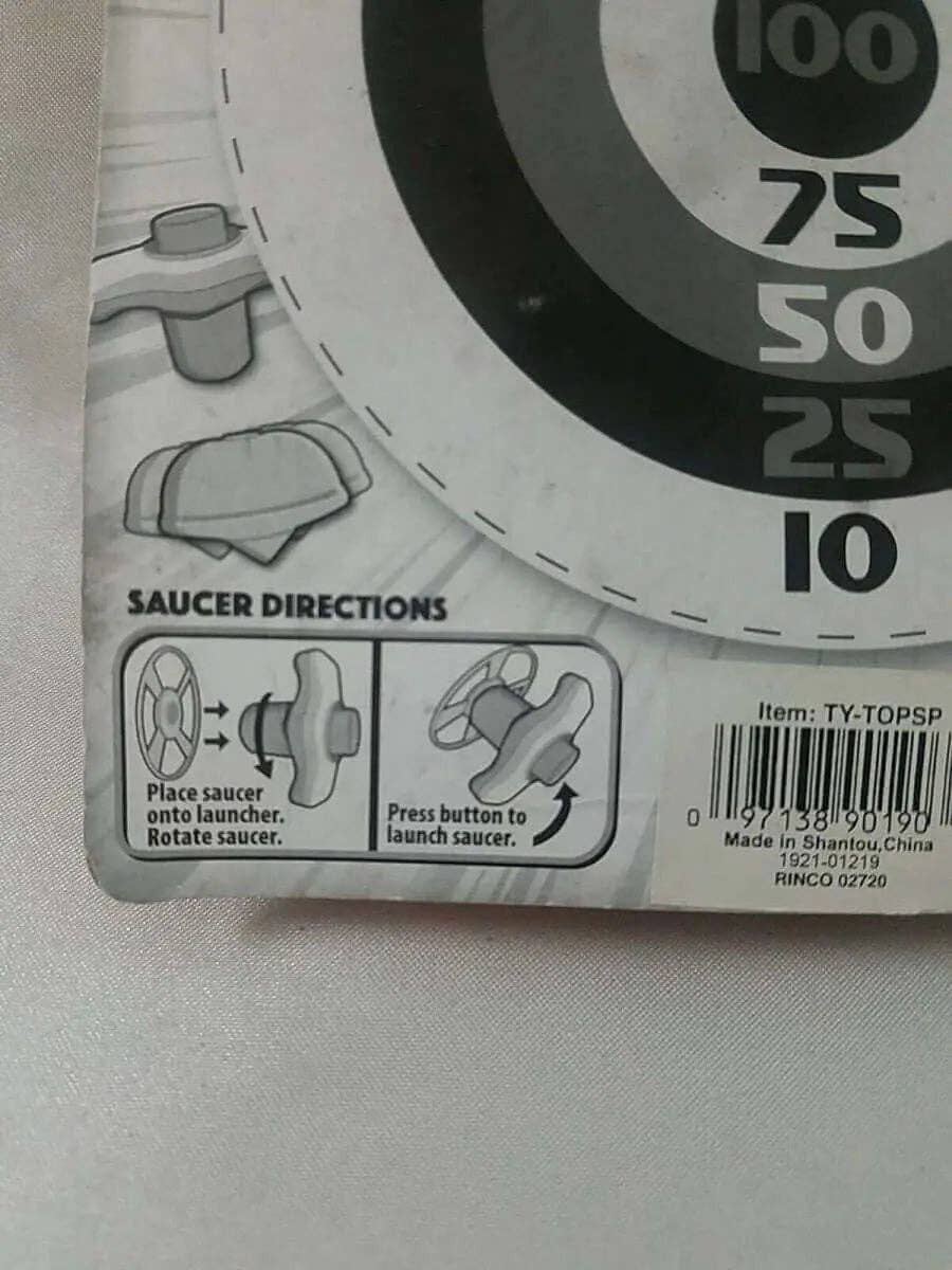 Party Expo, LLC - Wholesale Classic Toy - Kids - 2-in-1 Speed Top Flyer Spinning Toy with 2 Saucers, Launcher & Cutout Target2