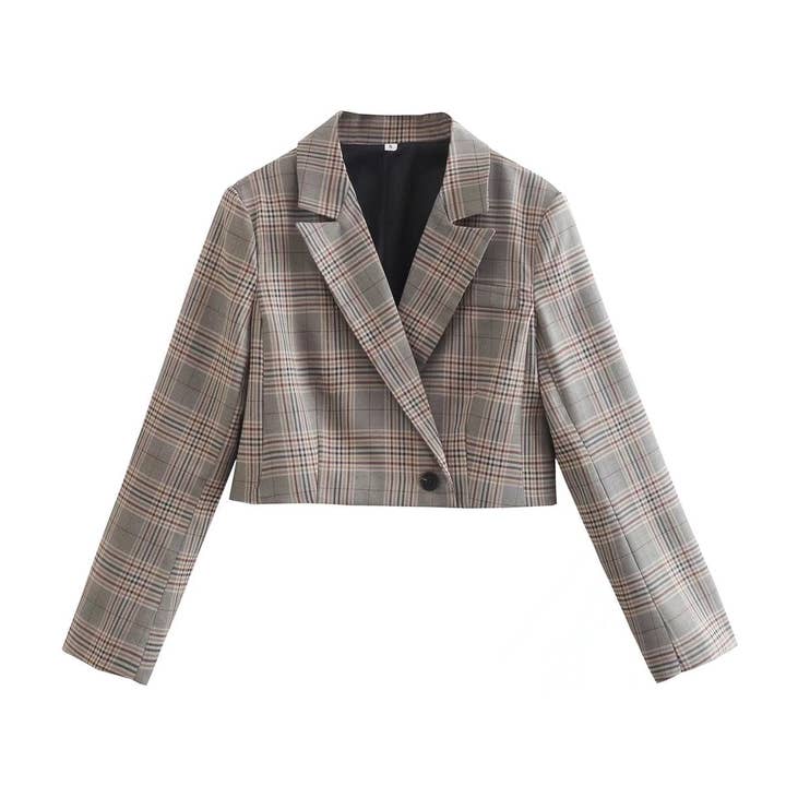 Shane Plaid Blazer for wholesale by Revella The Label