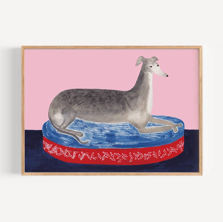 Yes! Paper Goods - Wholesale Art Print - A4 Print - Whippet / Greyhound Dog Painting Print0
