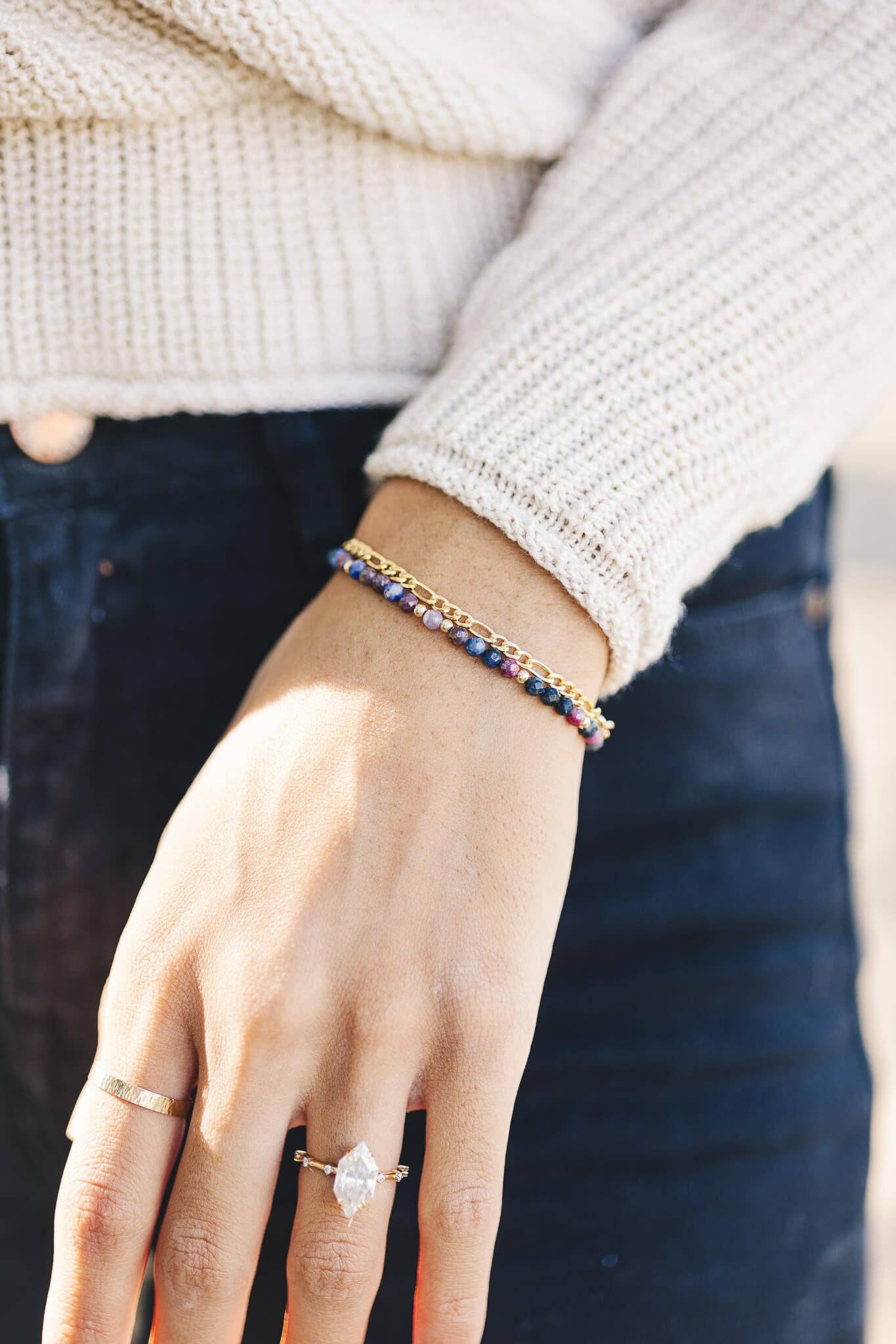 Gold Fill Ruby Sapphire Bracelet for wholesale on Faire1