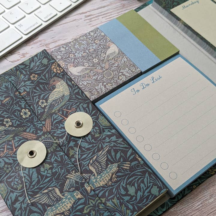 Robert Frederick Ltd – Agenda por atacado – Planeador Semanal Organizador William Morris Com Notas Adesivas - Design de Pássaros2