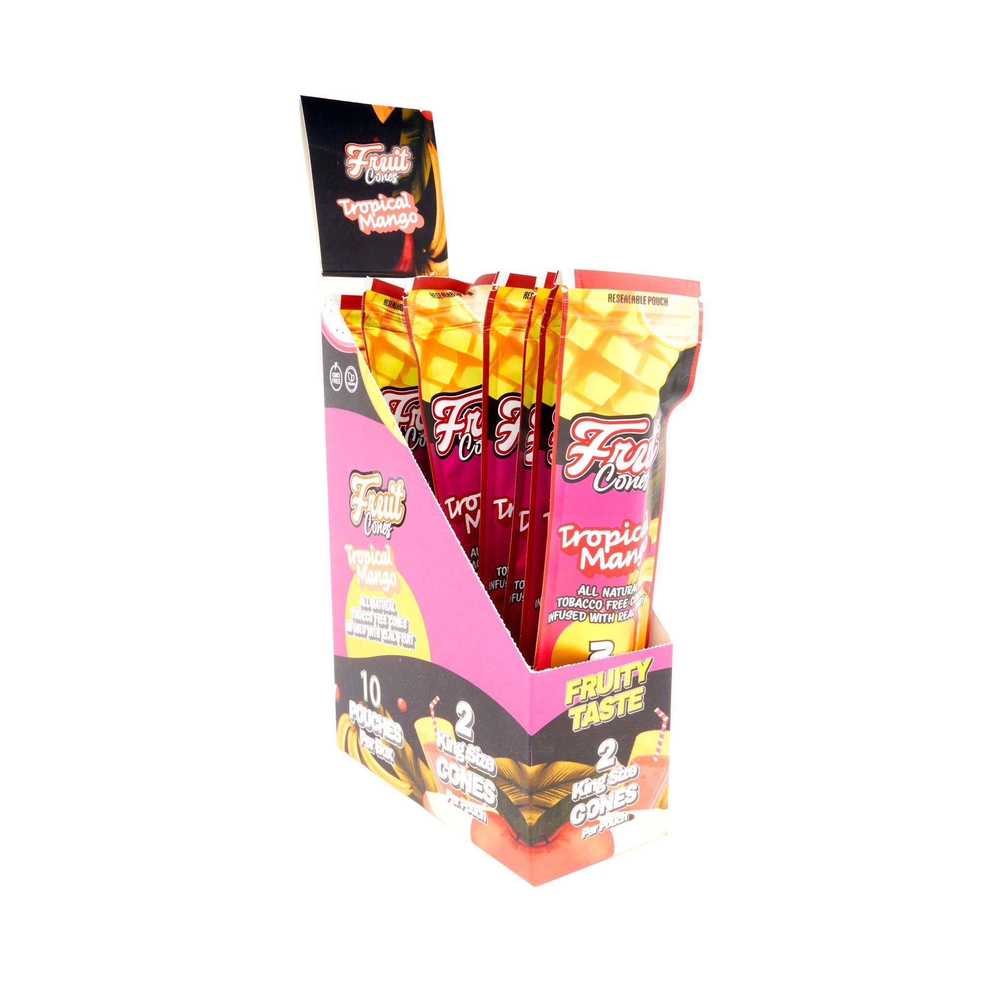 Cannatron - Wholesale Retailer Display - Paper & Novelty - Fruit Cuts Natural Pulp Cones - King Size - 2pk - 10ct12
