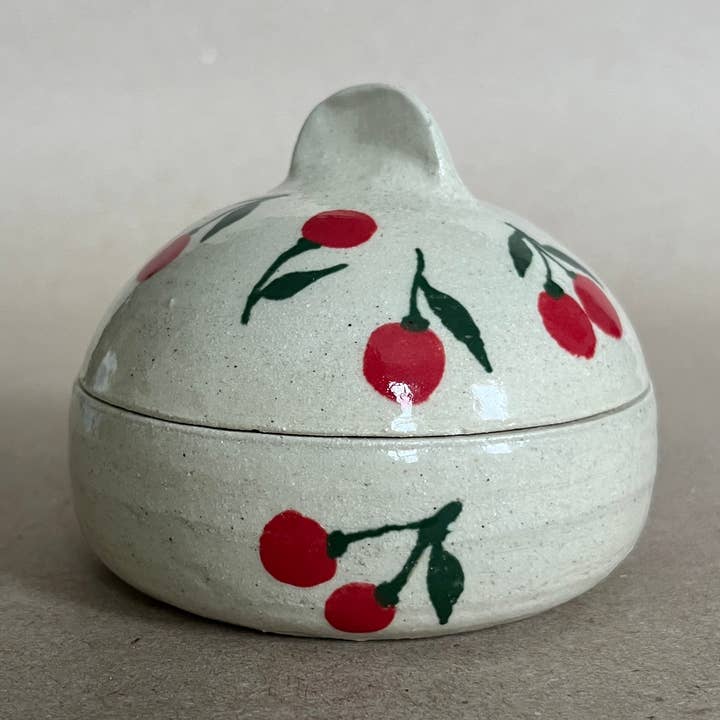 Red Cherries Sugar Jar for wholesale by Ninth House Goods