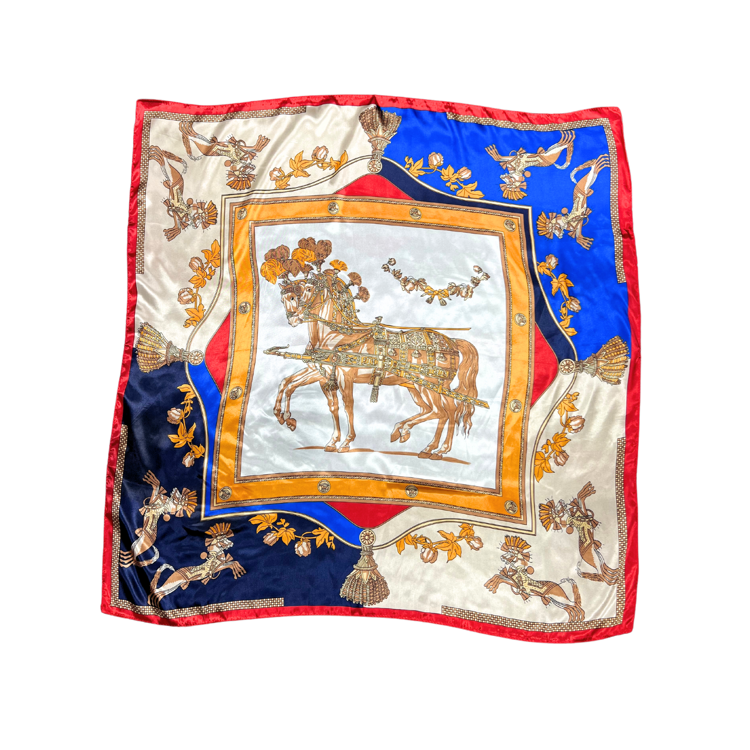 Lili Scarves (US Duty Free) - Wholesale Scarf - Women's - Armed Horse Pattern Silk Touch Square Scarf0