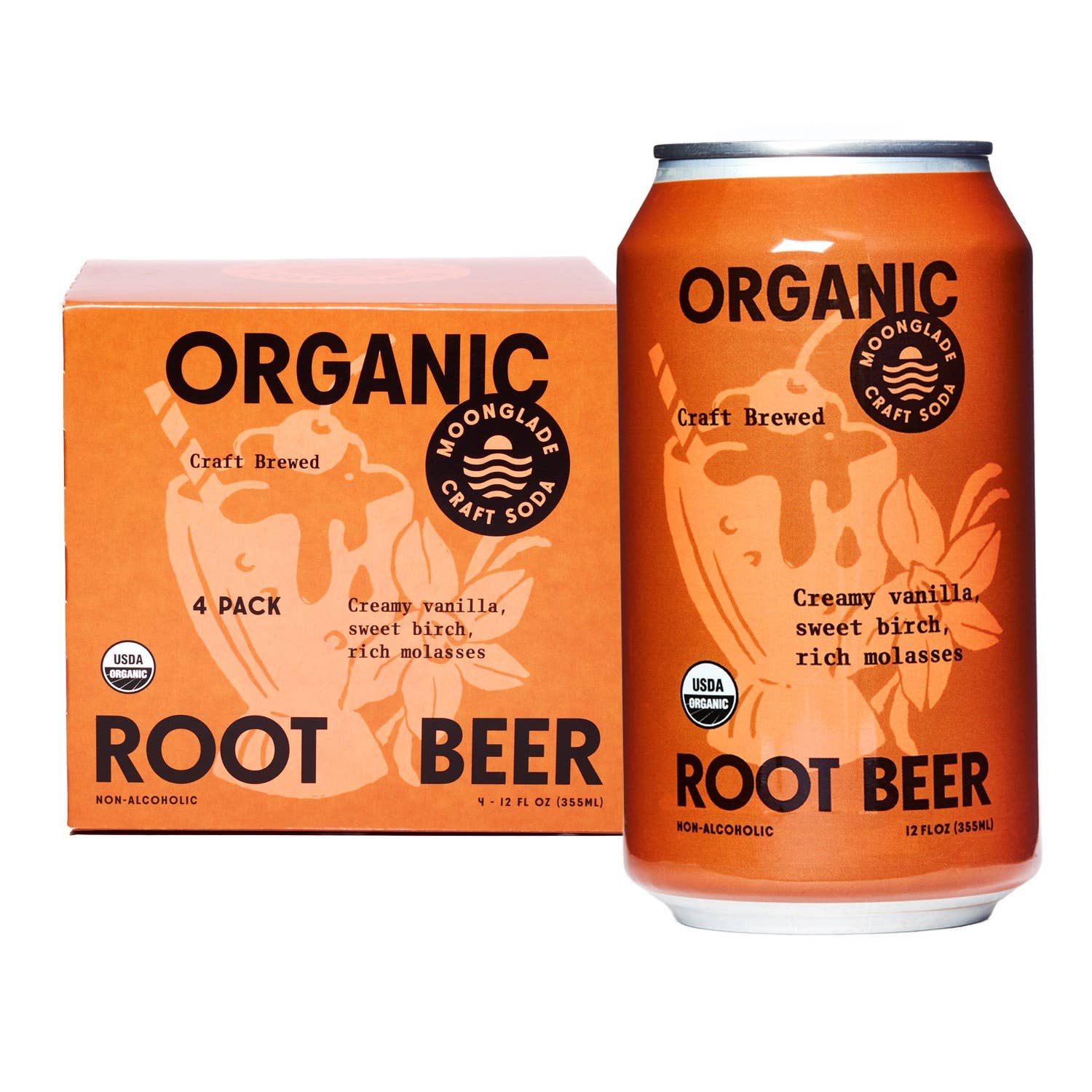 Moonglade Brews - Wholesale Soda/Carbonated Drink - San Diego Root Beer, 24 Pack |  12oz Cans | 2