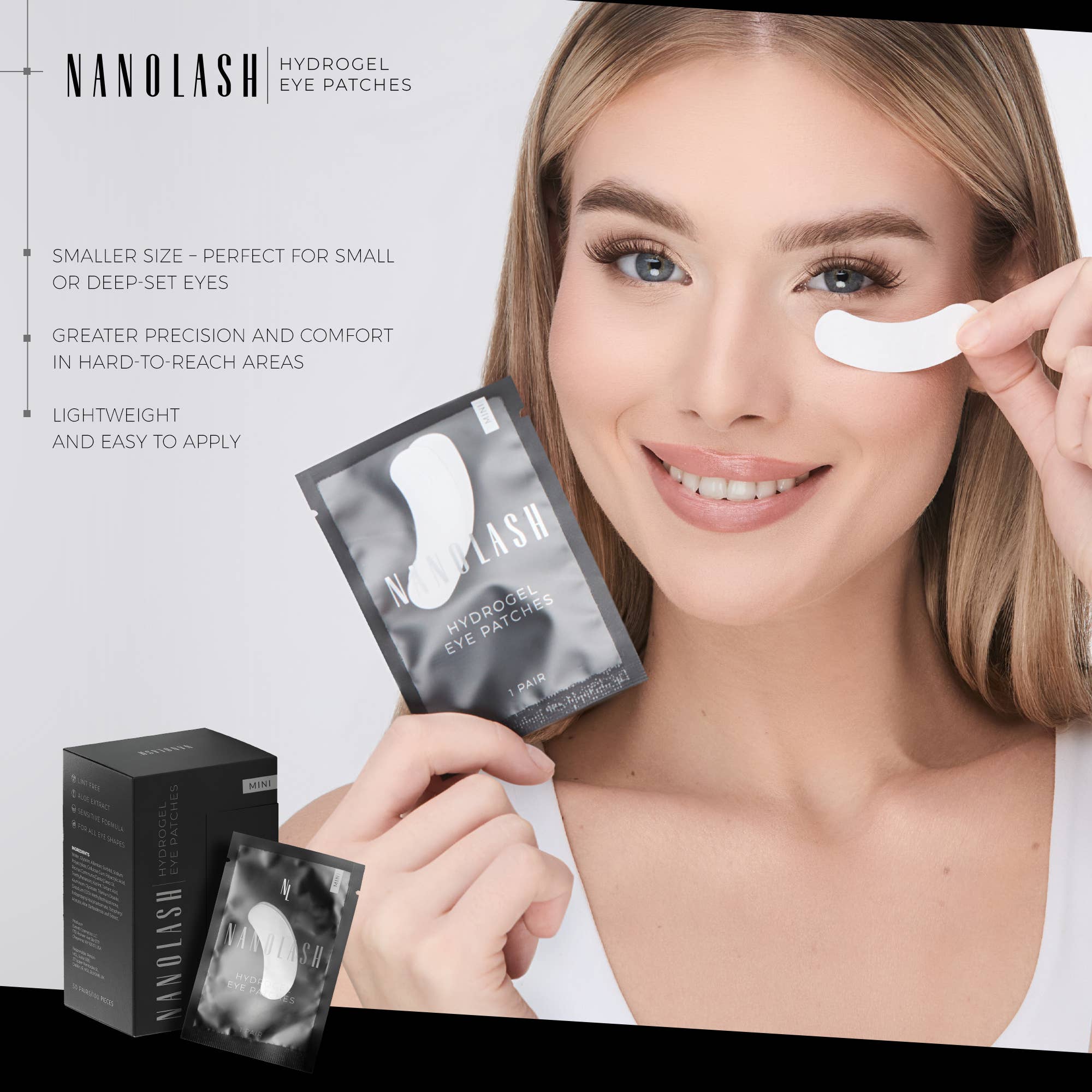 Everett Cosmetics - Wholesale Eyelash/Brow Serum - Nanolash Hydrogel Eye Patches2