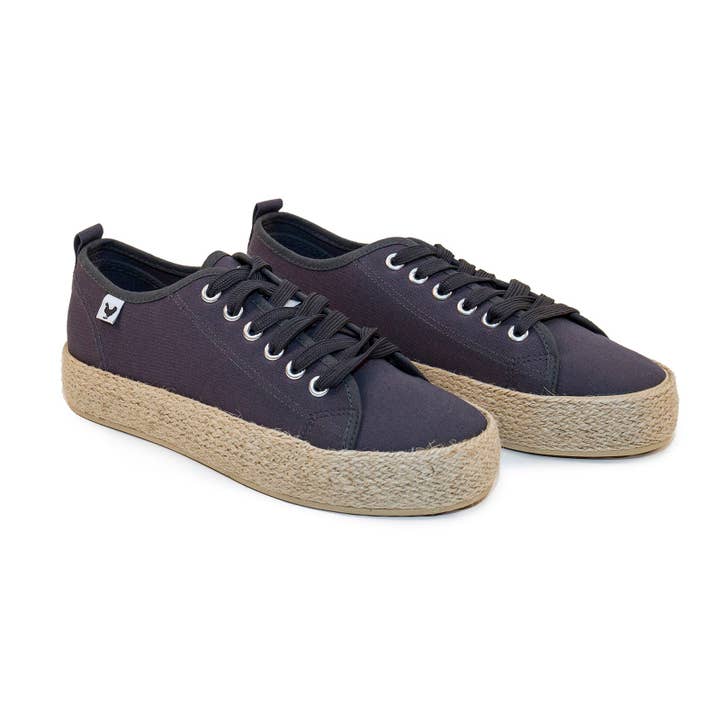 Ada Women's Navy Canvas Lace-Up Espadrilles for wholesale by Walk In Pitas UK