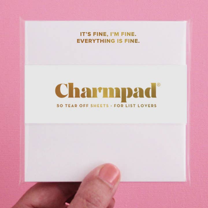 Everything Is Fine Charmpad® for wholesale by Inclosed Letterpress Co.