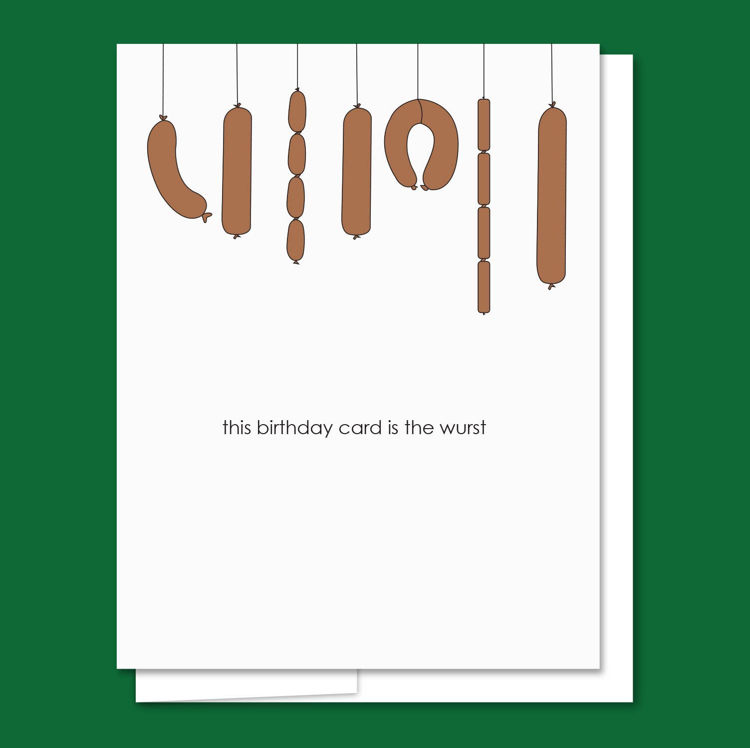 Quick Brown Fox Letterpress - Wholesale Birthday Card - Wurst Birthday - Letterpress Funny Birthday Card1