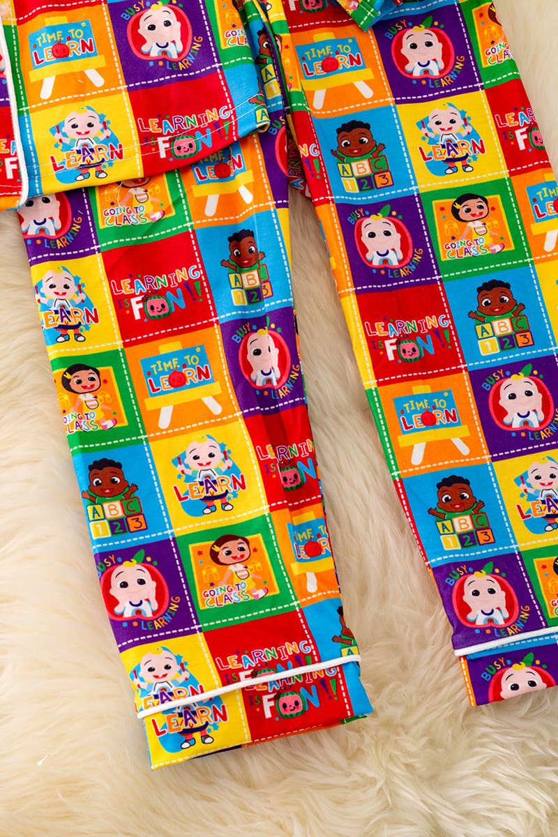 Kids Charm Online - Vente Haut et bas de pyjama – enfant - ENSEMBLE PYJAMA MULTICOLORE ET IMPRIMÉ. PJG40148 SOL2