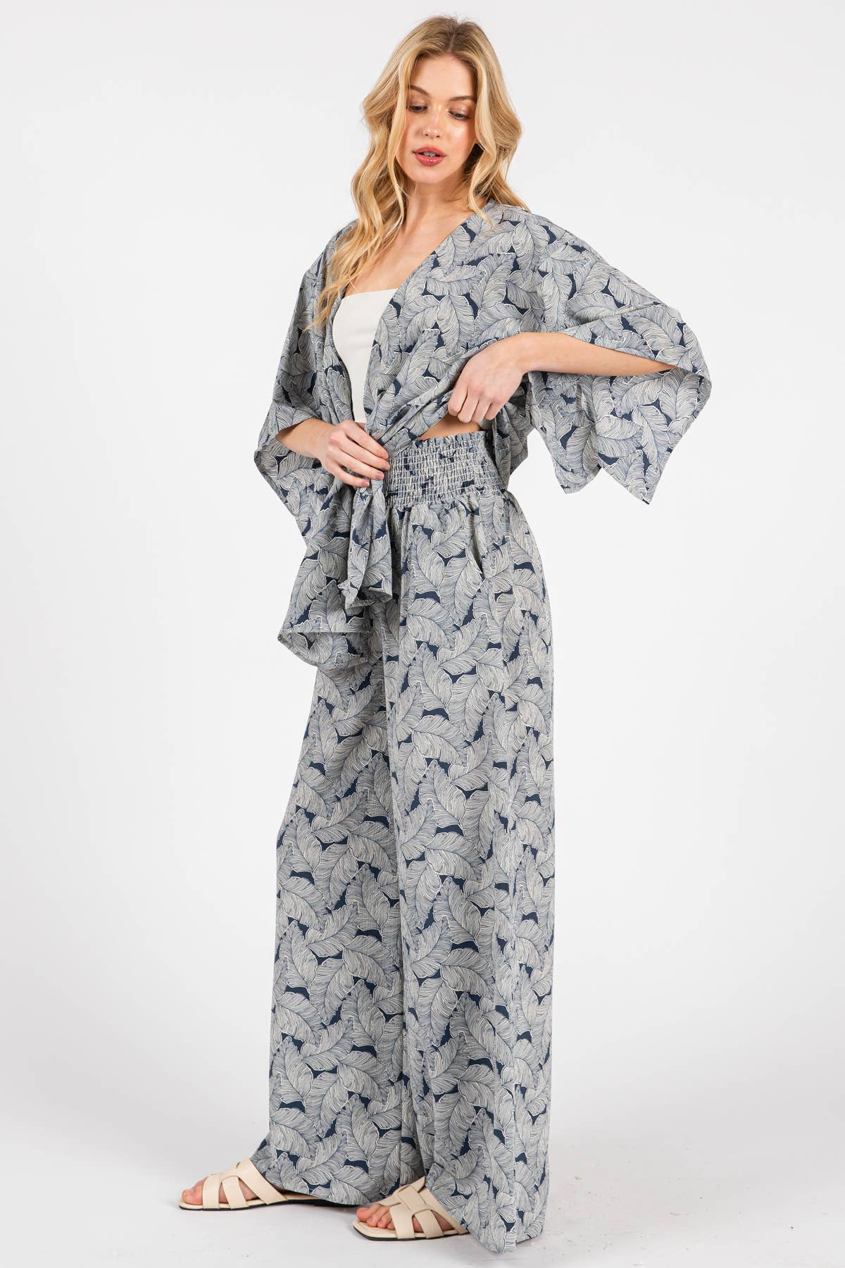 Final Touch – wholesale Pants – Women's – Waist Smocked Wide Leg Pants - VNP70263B76