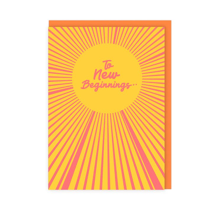 To New Beginnings | Bright Uplifting Celebration Card for wholesale by LoveLossDiscoballs
