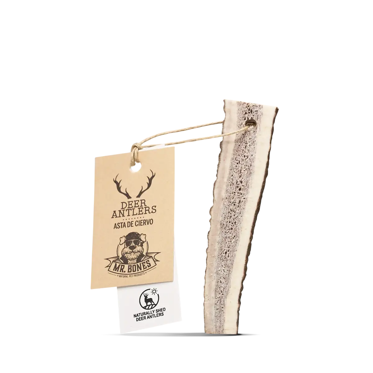 Mr.Bones - Natural Pet Products - Vendita all'ingrosso Osso/pelle di manzo - Cani - Masticativo naturale per cani - Corno di cervo spaccato0