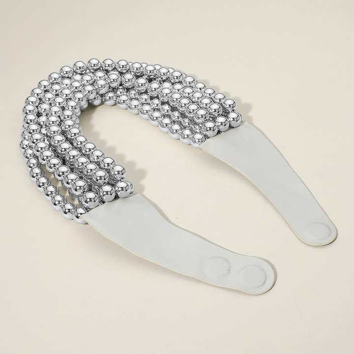 Sensibling Corp. - Wholesale Beaded/Pearl Necklace - Chunky Acrylic Bead Layered Faux Leather Magnetic Necklace