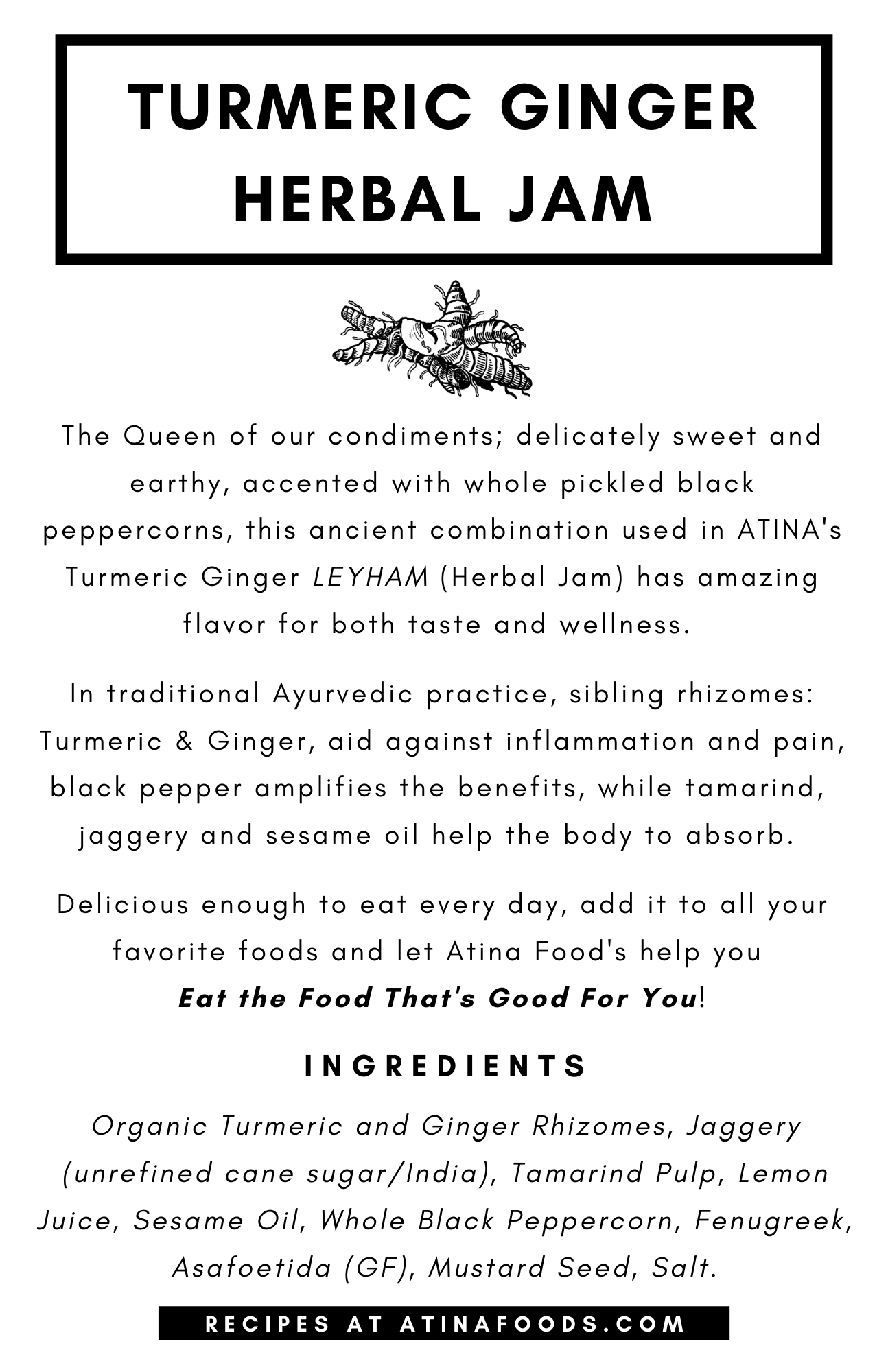 Atina Foods - Wholesale Jam/Jelly - Turmeric Ginger Herbal Jam3