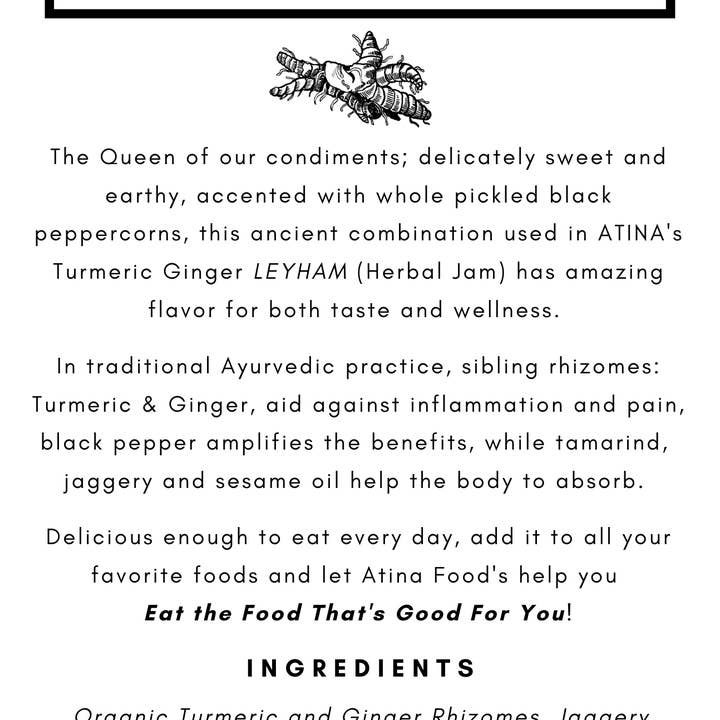 Atina Foods - Wholesale Jam/Jelly - Turmeric Ginger Herbal Jam3