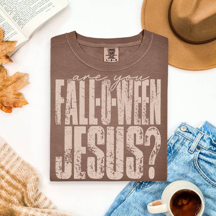 Distressed Are You Fall-O-Ween Jesus DTF Heat Transfer for wholesale by Trendy Transfers