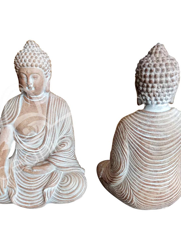 STATUE - BUDDHA, NATURAL TOUCHING THE EARTH 3.45"L X 5"H for wholesale by Oceanic Linkways Inc