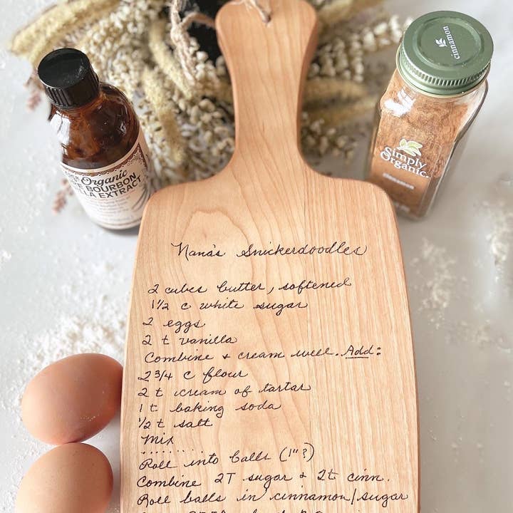 Opskrift Træbræt - Lavet i USA for engroshandel hos Woobie Beans Jewelry, Gifts & Apparel