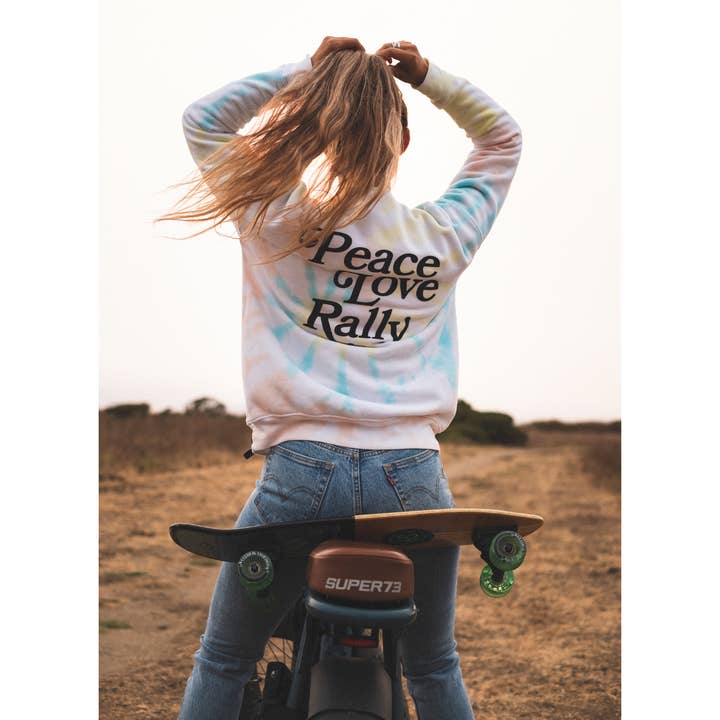 PEACE OUT TIE DYE PULLOVER SWEATSHIRT for wholesale by Peace Love Rally