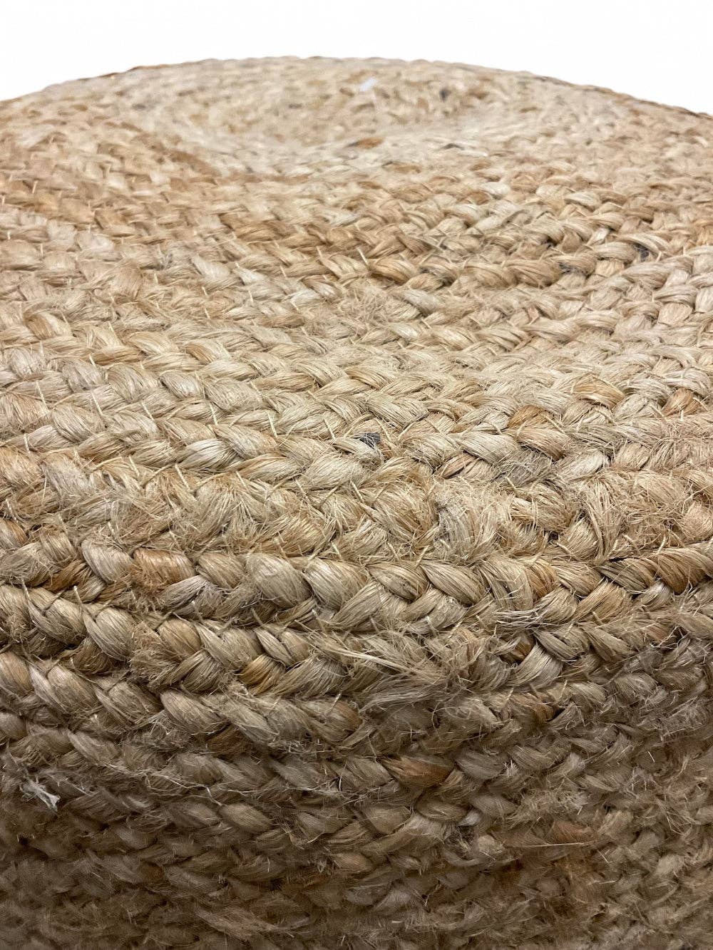 Beige Tall Jute Pouffe – Braided Natural Fibre Footstool for wholesale on Faire6