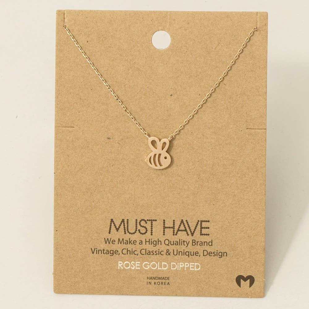 Fame Accessories - Wholesale Pendant/Charm Necklace - Gold Dipped Bumblebee Pendant Necklace4