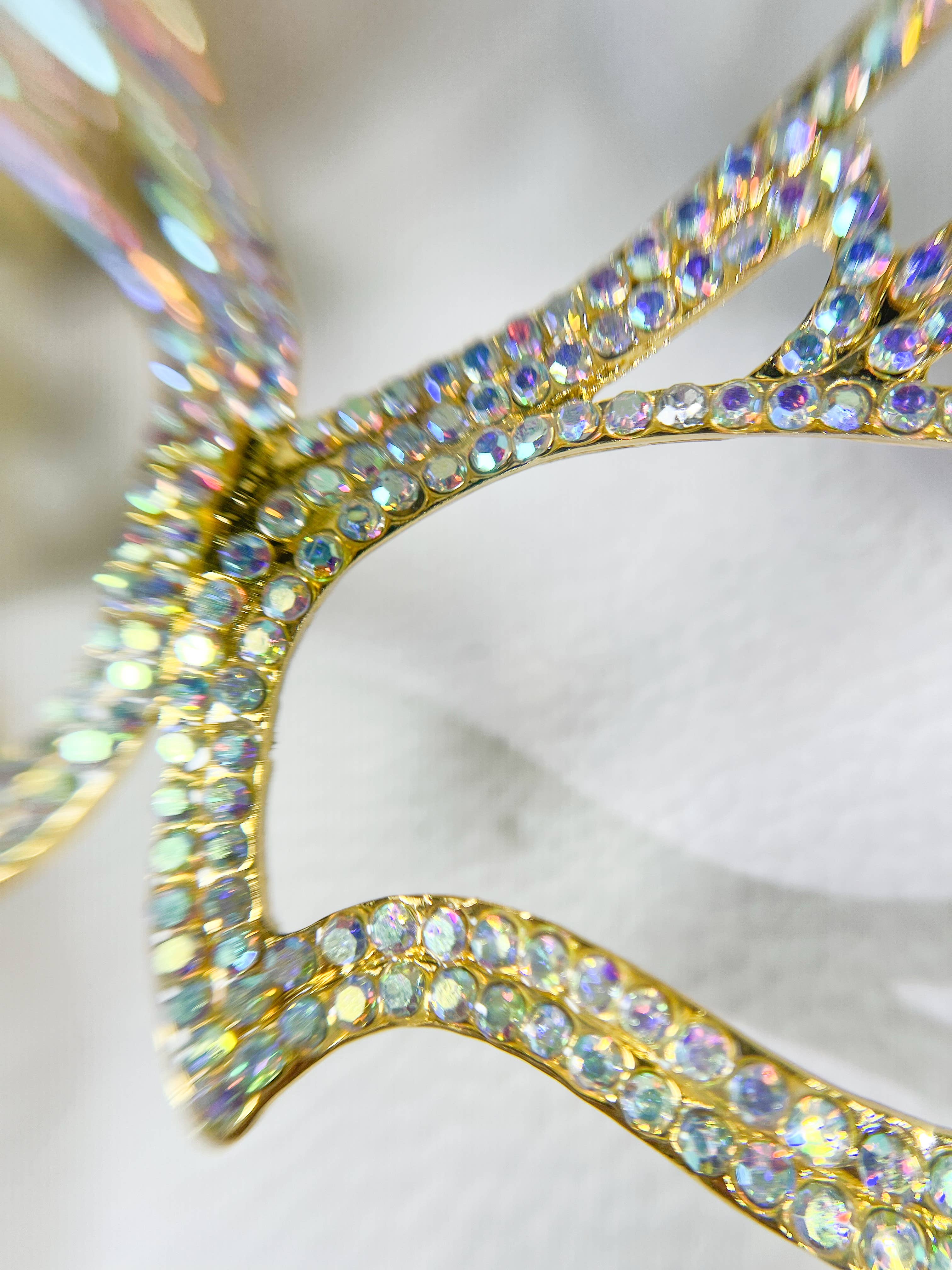 Happy Dream Gifts - Vendita all'ingrosso Costume di carnevale - Donna - Maschera in oro mascherato, maschera veneziana in cristallo Mardi Gras AB5