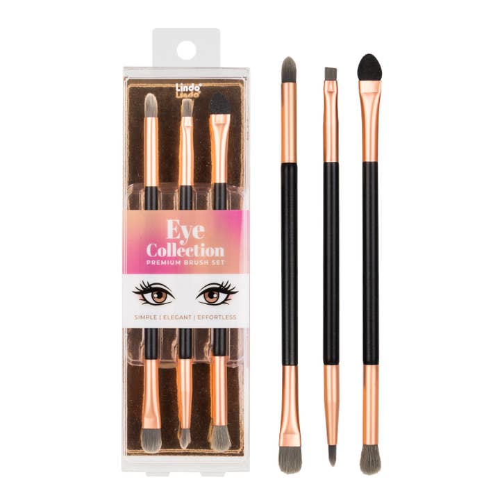 Lindo – wholesale Make-up brush set – Lindo Eye Collection Dual-Ended Premium Makeup Brush Set