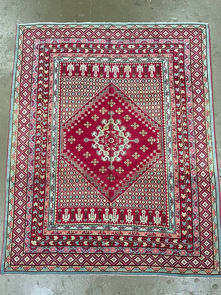 Alfombra Vintage Turca Oushak | 8.4 x 11 para venta al por mayor de Vintage Loomz