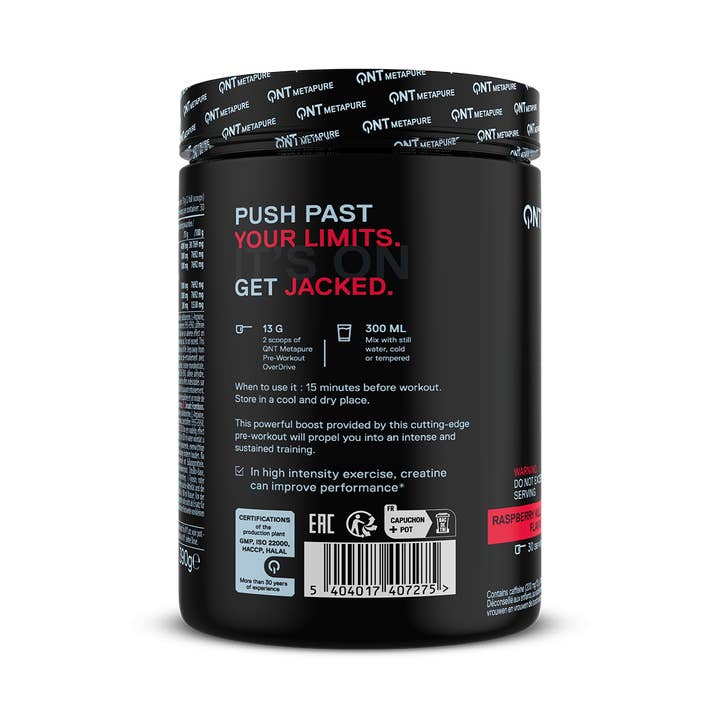 Gudis - Wholesale Oral Supplement/Vitamin - Pre-Workout Overdrive - Raspberry 390g2