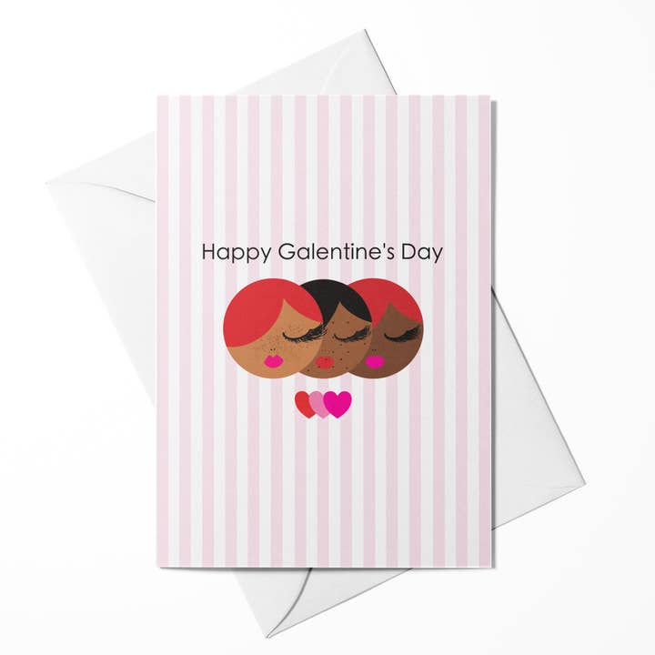 Happy Galentine’s Day Friendship Greeting Card for wholesale by Sparkle Blu