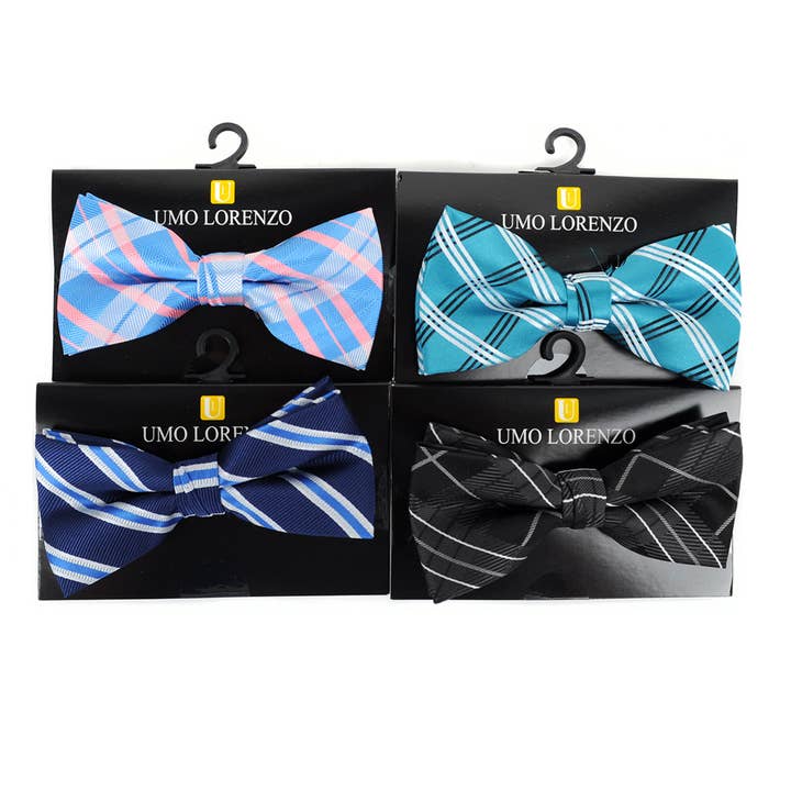 Selini New York - Wholesale Bow Tie - Men's - 12pc Assorted Men's Pattern Banded Bow Ties - FBB12-ASST-A