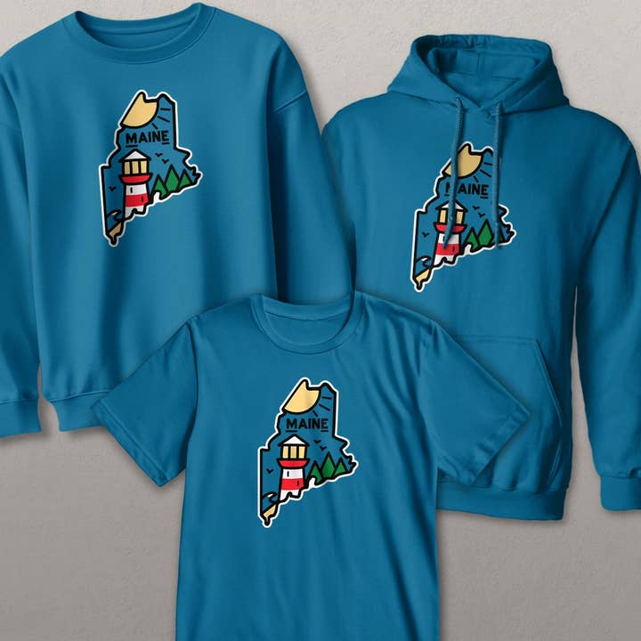 RetroPlanet - Wholesale T-Shirt (Graphic) - Unisex - Maine Lighthouse T-Shirt, Sweatshirt, Hoodie, Adult Unisex