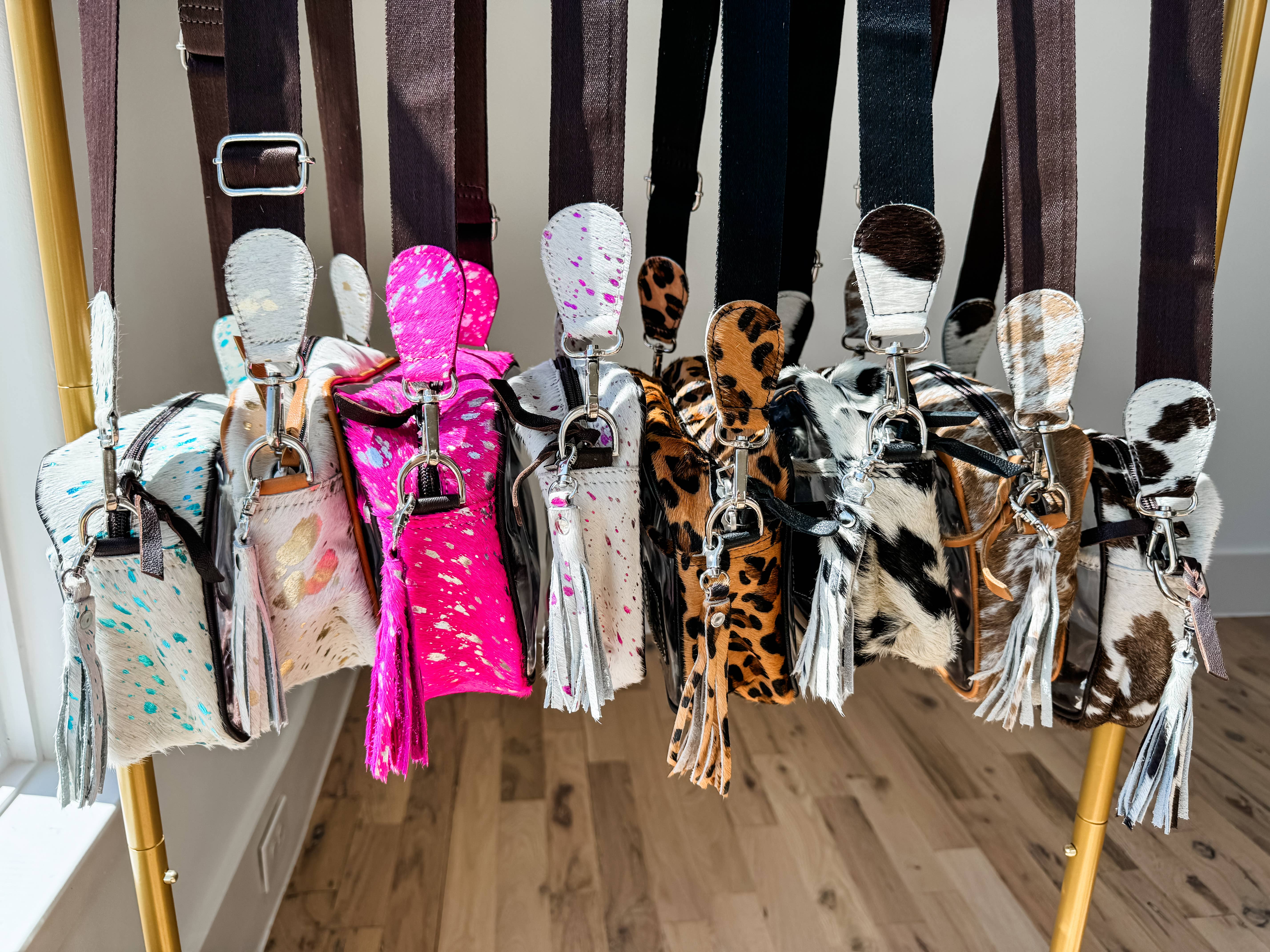 Boho Ranch Shop - Vente Sac à bandoulière – femme - Sac bandoulière en cuir de vache PRISCILLA CLEAR concert festival1