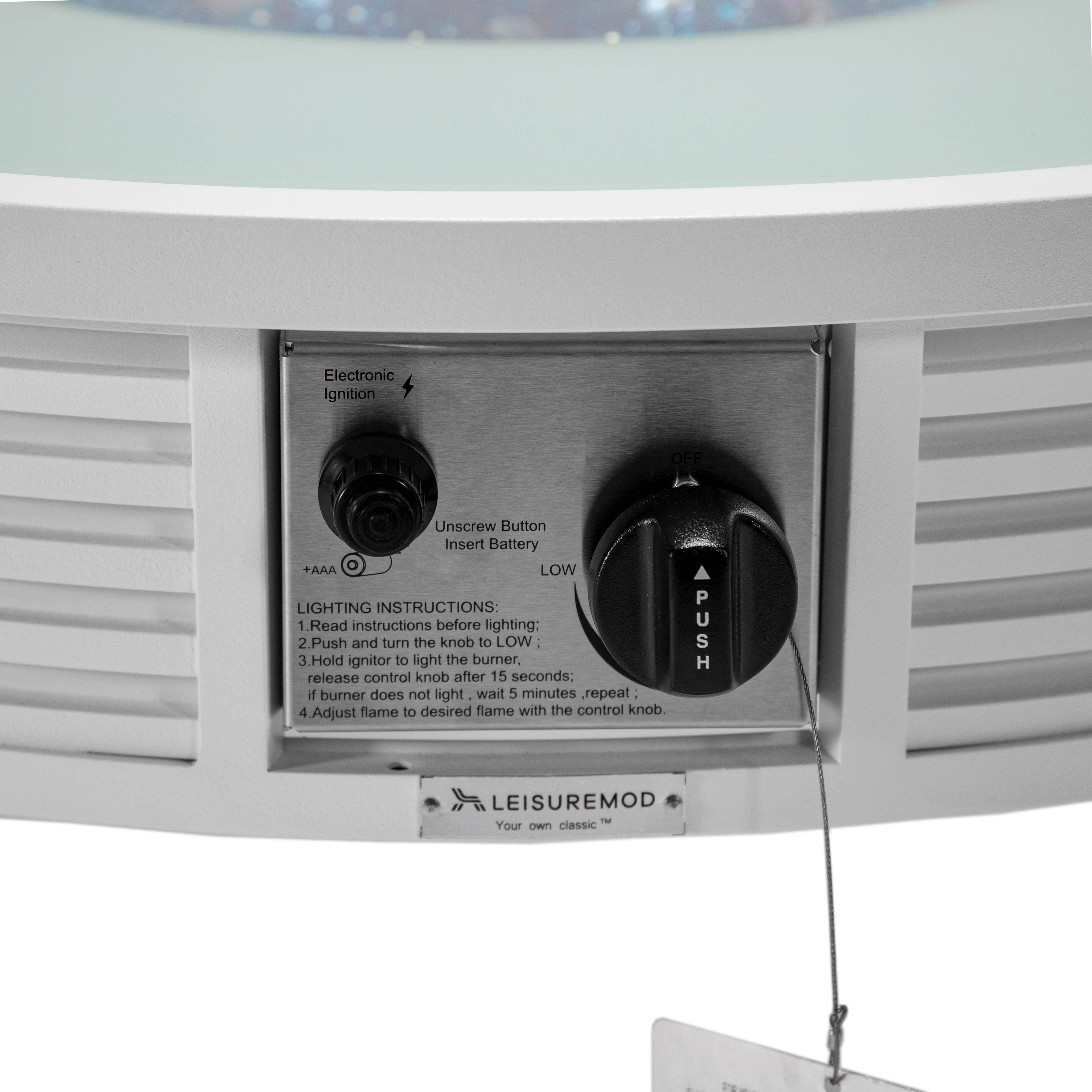 LeisureMod - Wholesale Fire Pit - Walbrooke Aluminum Propane Round Outdoor Fire Pit Table30