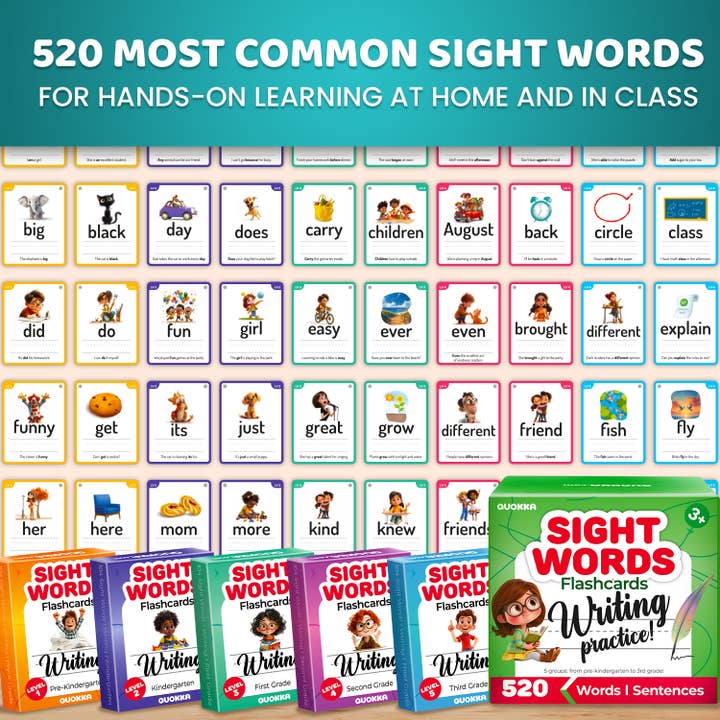 QUOKKA - Wholesale Learning Cards - Kids & Baby - Flash Cards Writing for Kids | 5 Levels6